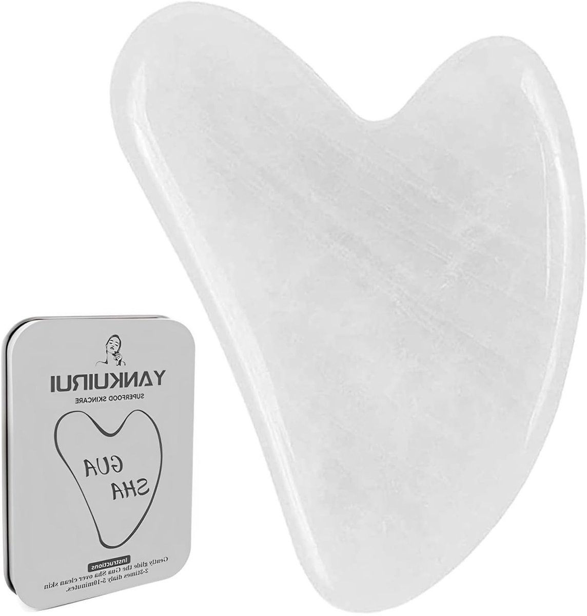 Gua Sha Massage Tool voor Gezicht en Lichaam, Jade Scraping Board voor Huidverzorging en Acupunctuur, Perfect Cadeau voor Vrouwen en Ontspanning