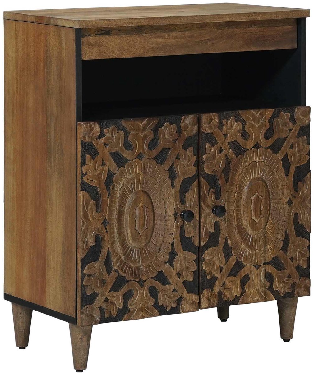 vidaXL - Dressoir - met - opslag - Bruin - 60 - x - 33,5 - x - 75 - cm - Massief - Mango - Hout