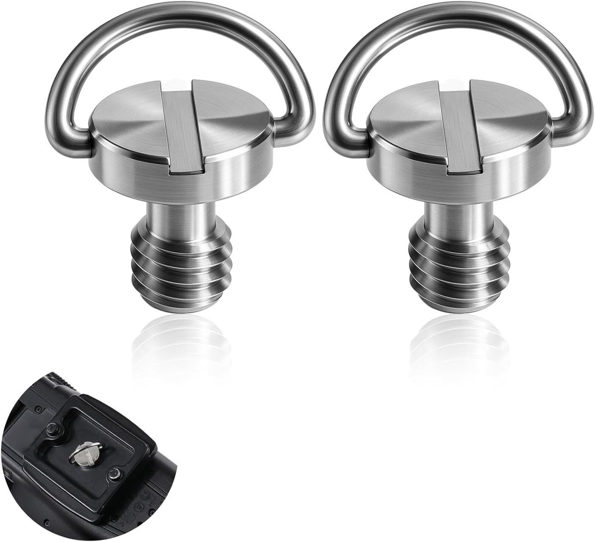 D-Ring Bevestigingsschroeven van Roestvrij Staal voor Statief en Monopod, Geschikt voor DSLR Camera's, Professionele Fotografie en Accessoires