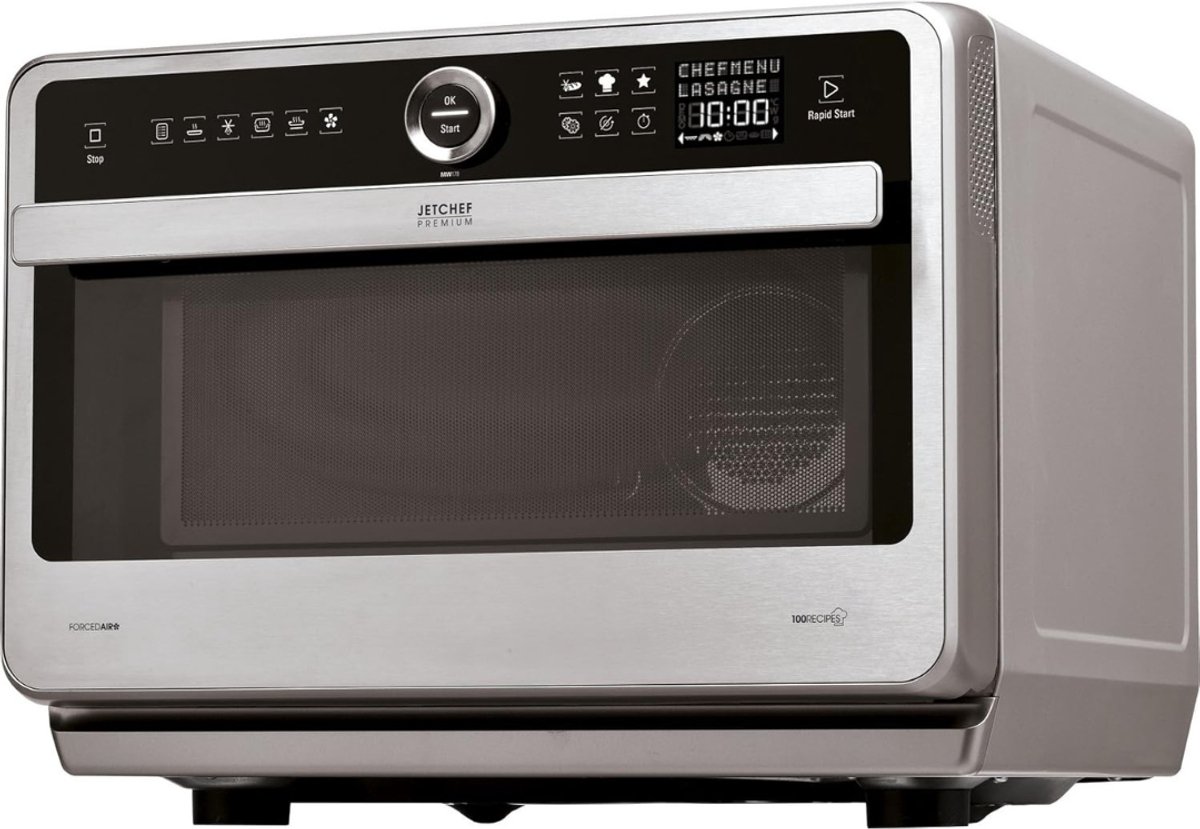 RUX® Stoomoven - Stoomoven Kookboek - Stoomoven Ontkalker - Zwart/Zilver - 30cm x 49cm x 38cm