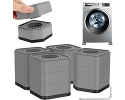 4-delige Rubberen Anti-Vibratie Onderzetters – Antislip Basis geschikt voor Wasmachine & Koelkast, Stabilisator & Schokdemper geschikt voor Elektroapparaten & Meubels