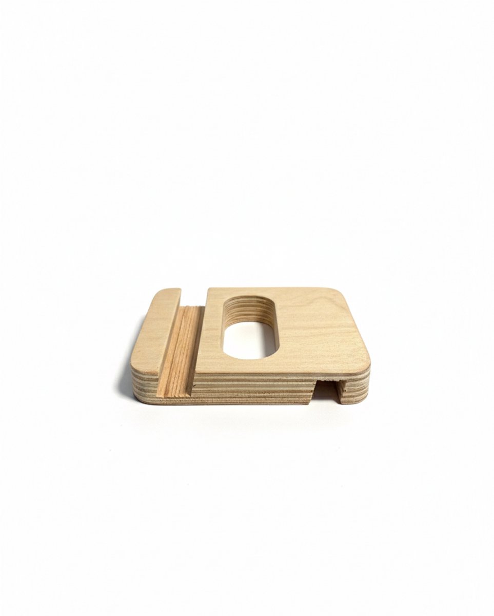 Houten Telefoon & Tablet Houder | Universele Standaard voor iPad en Smartphone | Berkenhout | Naturel | 10x8 cm — cadeau in Telefoon & Tablet - foto 4