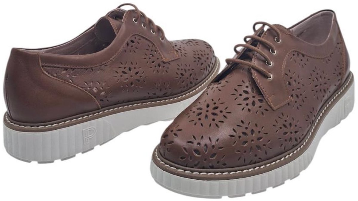 Pitillos 11081 Cuero | Veterschoen voor steunzolen
