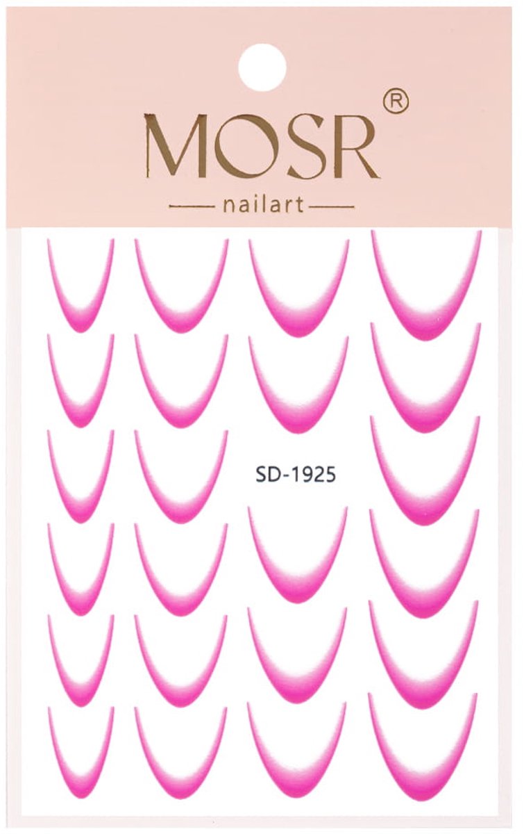 GNB-LAB - Gradient Nagelstickers - Franse Ombré - 23st - Donkerroze SD-1925