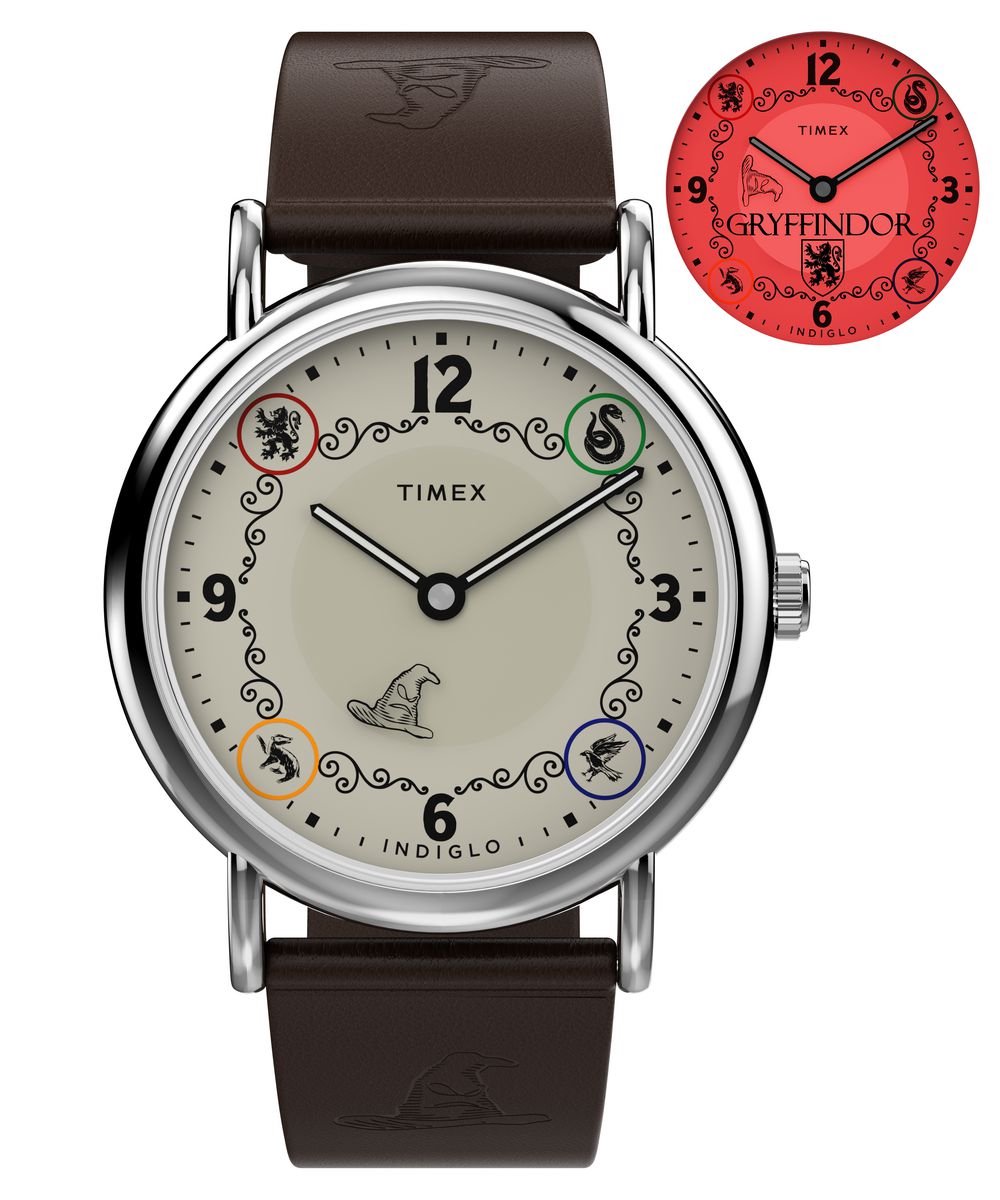 Timex Harry Potter x Timex Weekender Gryffindor House TW2Y76300 Horloge - Leer - Bruin - Ø 38 mm