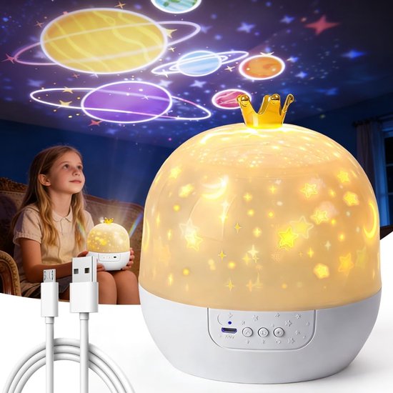 Sterrenlamp Projector - Nachtlamp Muziek - Slaap Ontspanning - 360 Graden Rotatie - 11 x 11 x 11 cm - Kleurrijk — afbeelding 3
