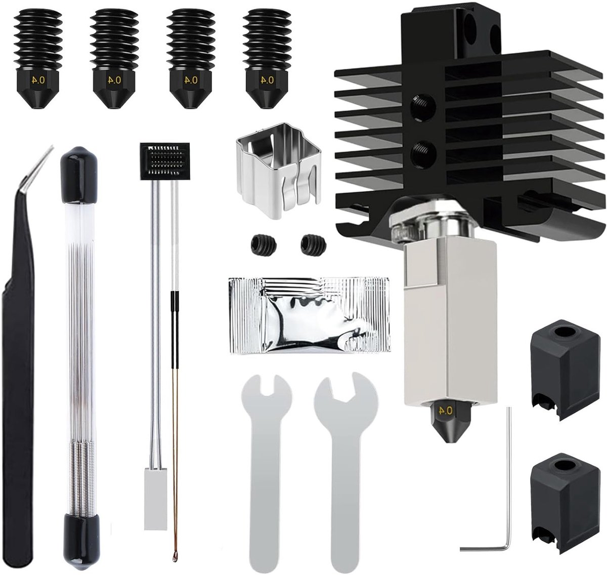 Hotend Complete Set - 3D Printer Onderdelen - 3D Printen Kwaliteit - 04 mm Precisie Mondstuk - 36 Stuks - Metaal