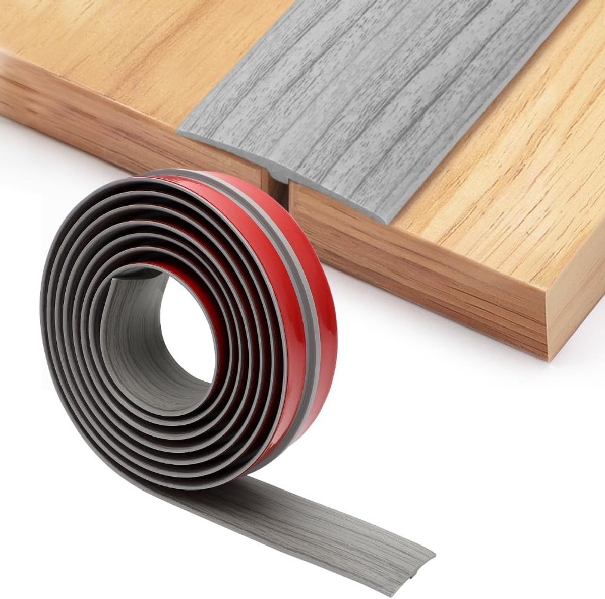 T-profiel overgangsstrip 5×300 cm voor laminaatvloeren, PVC drempelstrip en vloerverbindin