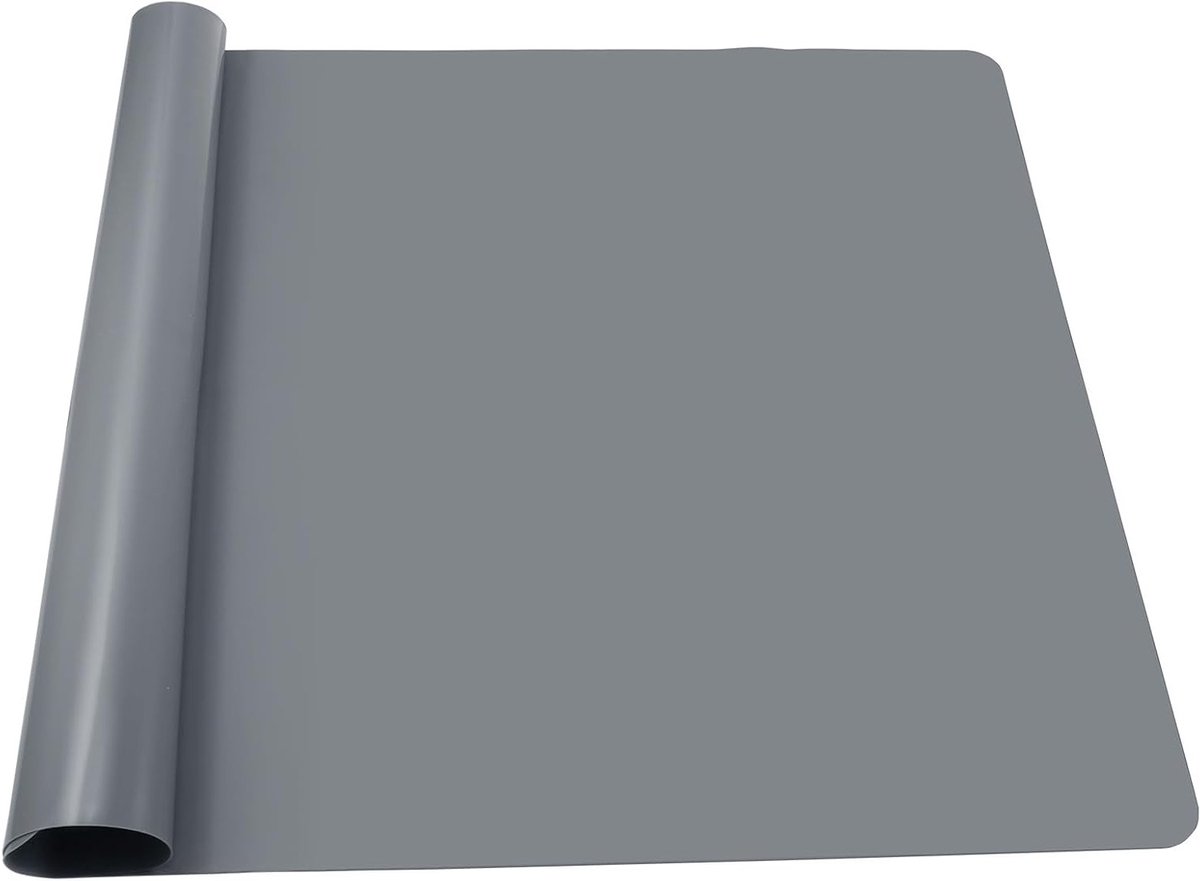 Siliconen Craft Mat 70 x 50 cm, Antikleef Onderlegger voor Resin, Schilderen en DIY Projecten, Zwart (Grijs)