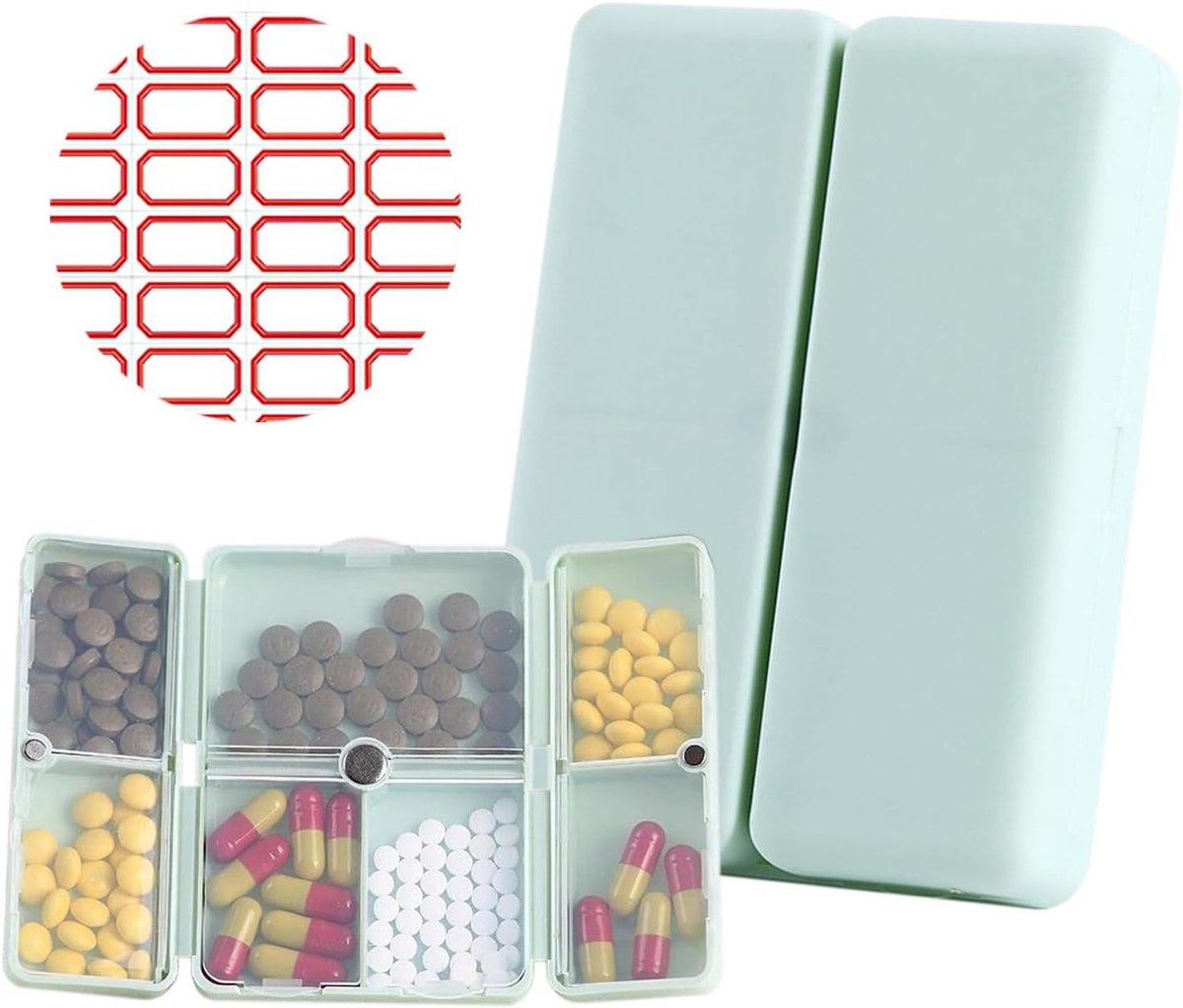 Handige Weekdoos voor Medicijnen, 7 Compartimenten, Draagbare Tablet Box voor Reizen en Thuisgebruik, Ideaal voor Vitamines en Supplementen