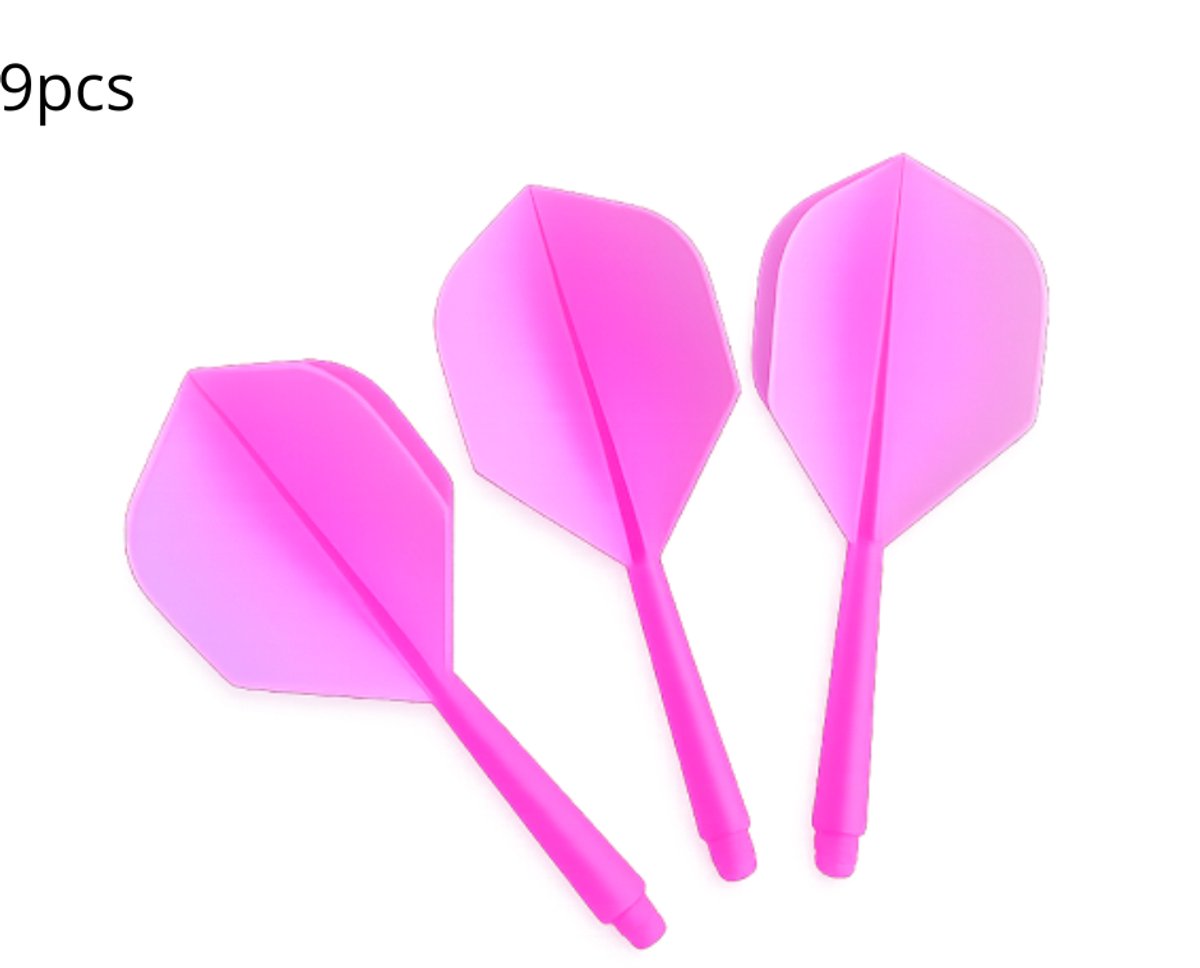 9 Stuks K-Flex Darts Flights & Shafts Roze - 2BA Flights - Duurzaam, Stabiel & Professioneel
