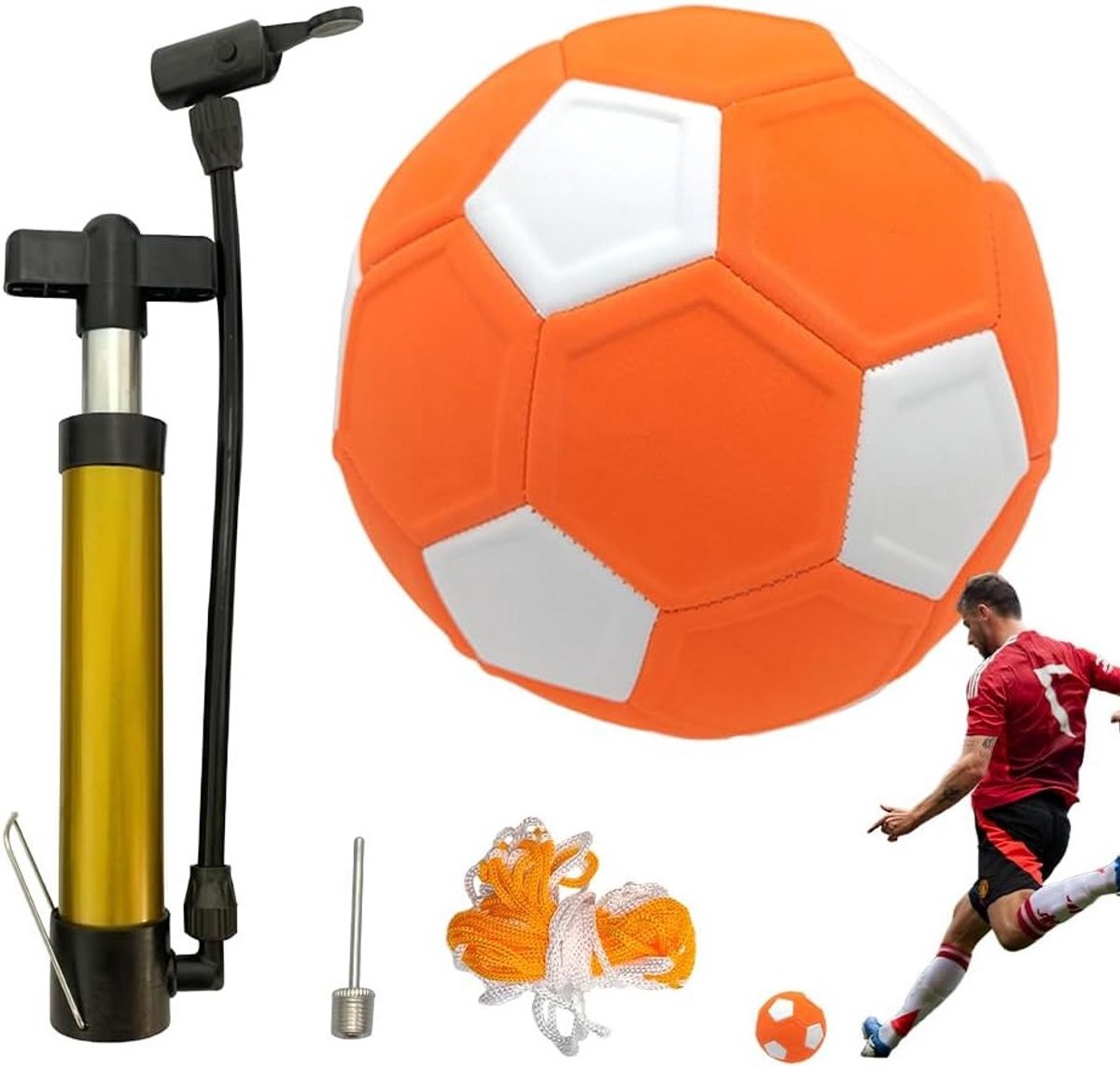 Curve Voetbal Maat 5 van Rubber met Pomp, Net en Naalden voor Training en Spel voor Jongeren en Volwassenen, Geschikt voor Binnen en Buiten