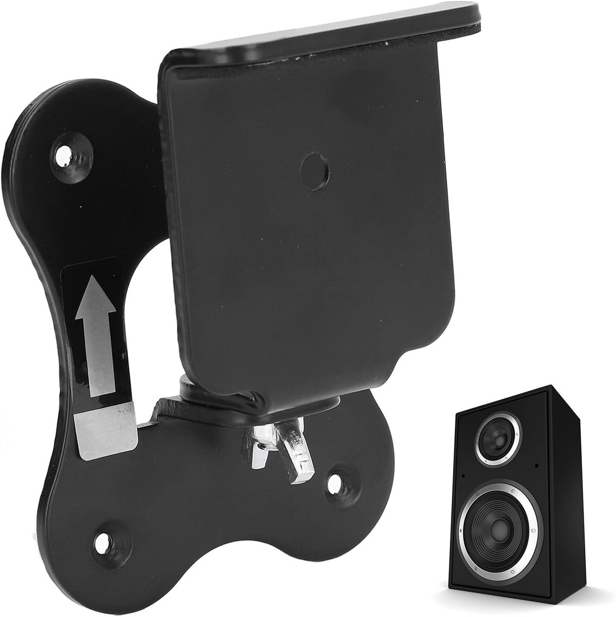 Stevige metalen muurbeugel voor soundbar en surround speakers, draaibare luidsprekerstandaard met installatieaccessoires, ruimtebesparend en eenvoudig te monteren