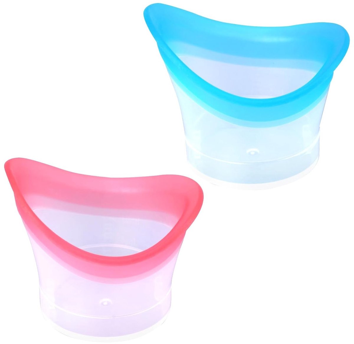 2 Stuks Herbruikbare Siliconen Oogspoelbekers voor Snelle Reiniging en Verlichting, Ideaal voor Thuis en Reizen, Geschikt voor Make-up en Irritatie (Blauw, Roze)