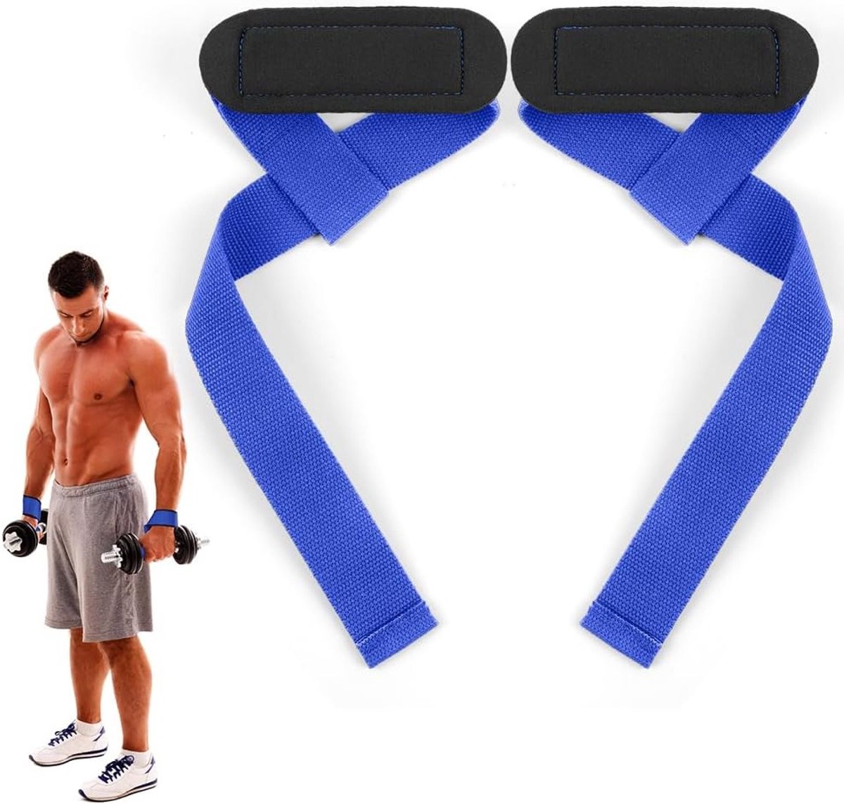 Lifting Straps - Heavy Weight Lifting Bands - Premium Padded Fitness Wrist Rests voor Deadlifts - Powerlifting en Strength Training - 59 cm, 1 Paar