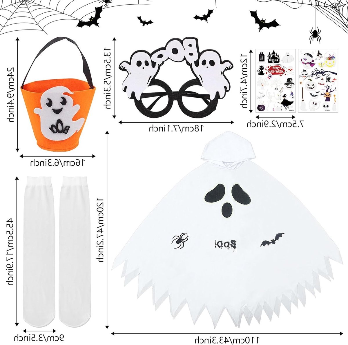 Spookachtig Halloween kostuum voor kinderen, ideaal voor carnaval, themafeesten en cosplay evenementen