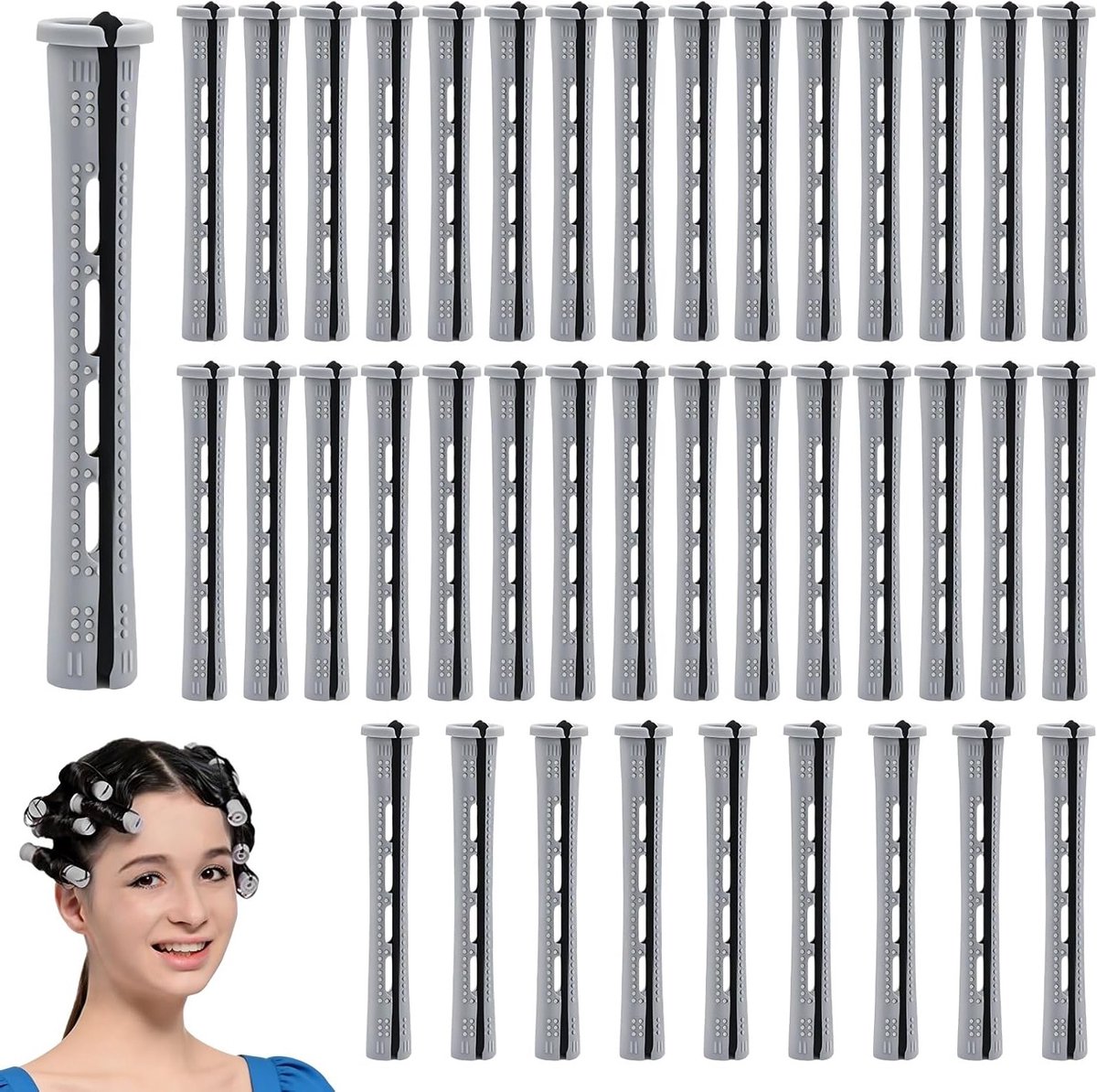 40 Kleine Haar Wave Stokjes voor Kapsels, Koude Golf Stokjes, 8.2cm x 1.5cm, Perfect voor Permanent Krullen, Haarstyling en DIY Tools voor Lang en Kort Haar