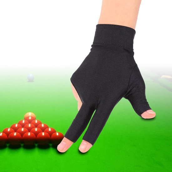 Drievinger Spandex Handschoen voor Snooker en Biljart, Links, Perfecte Grip en Comfort — afbeelding 3