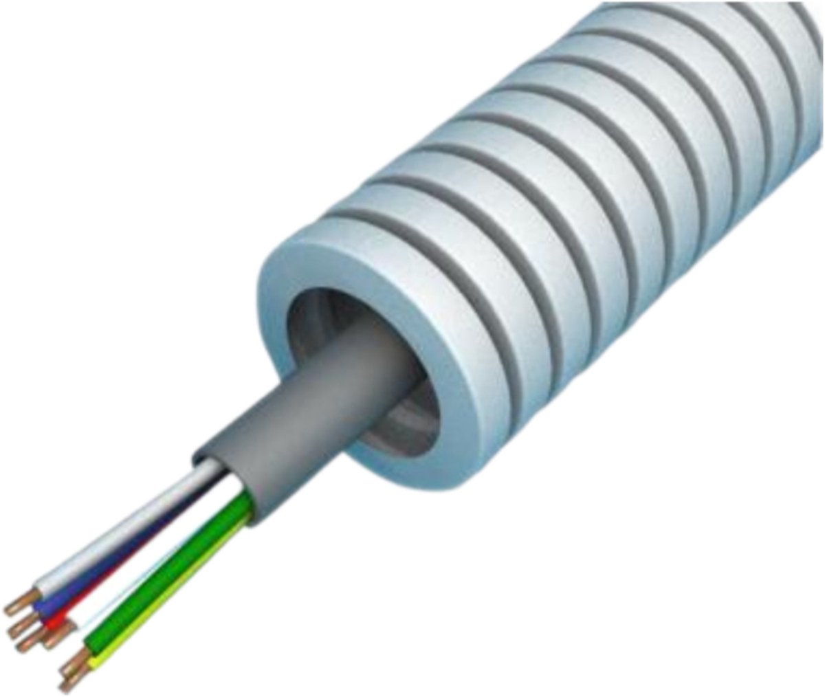 Snelflex flexibele buis signaalkabel YR-mb grijs 4x0,8mm - 16mm rol 100 meter (SFYR04)