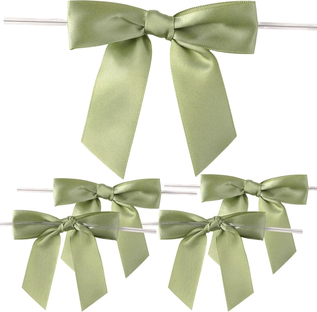 50 Stuks Groene Zelfklevende Strikken voor Cadeaus, 9 x 9 cm, Versiering voor Bruiloften en Feestelijke Decoraties