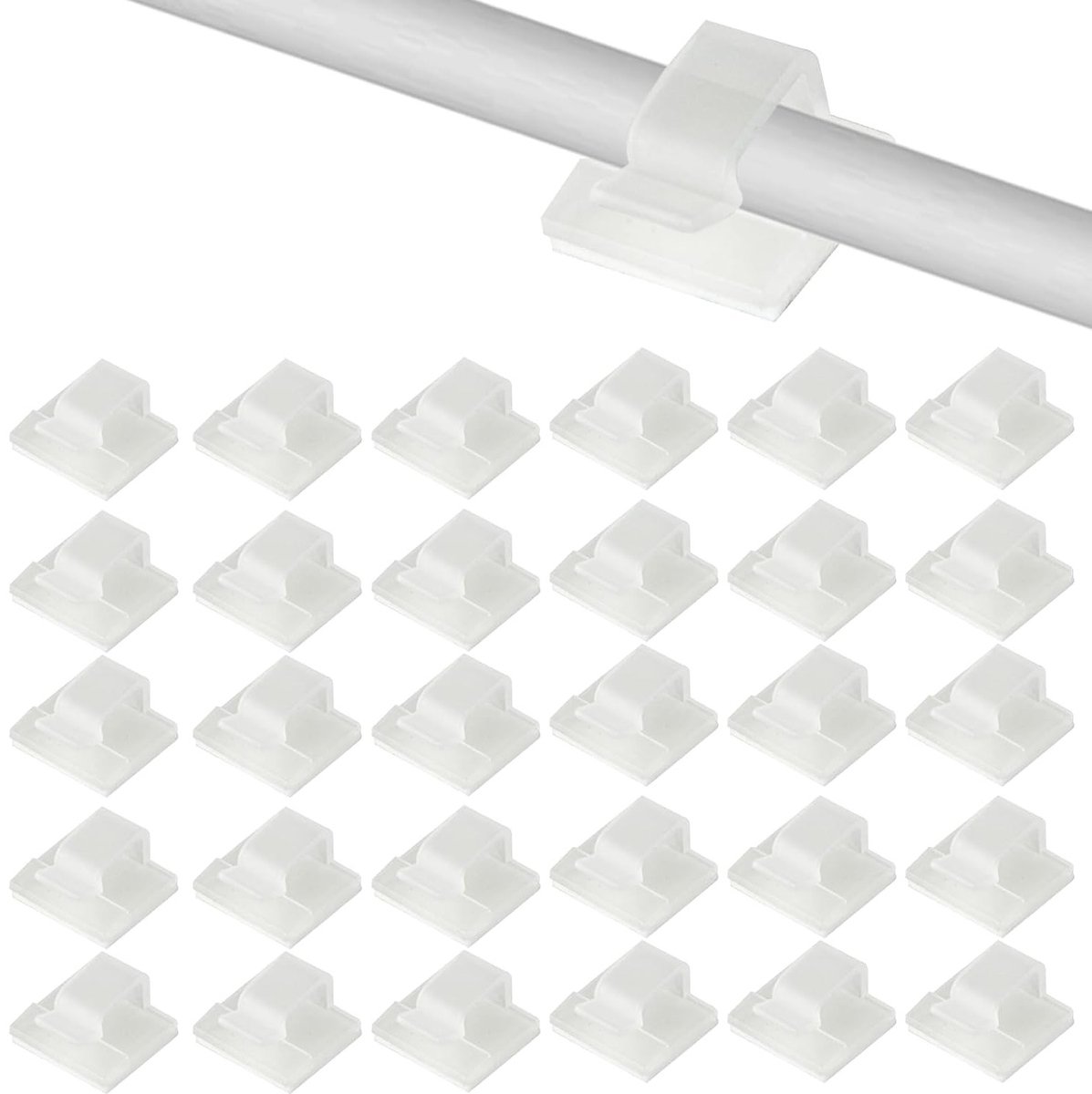 100 Stuks Zelfklevende Kabelclips voor Kabelbeheer, Ideaal voor Auto, Kantoor en Buitenverlichting