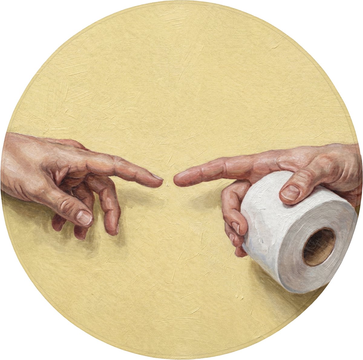 WC mat rond 70x70 cm - Antislip - Klassiek - Kunst - Humor - Toiletmat - Vloermat - Douche