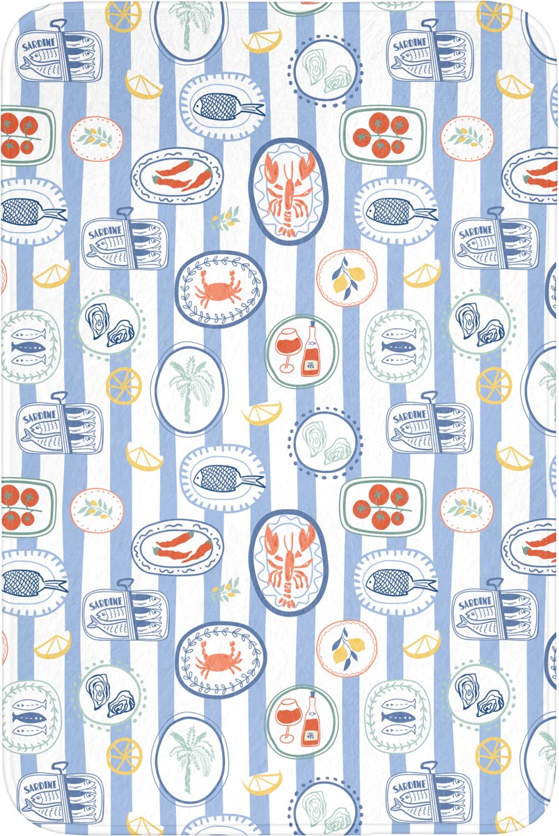 WC mat 60x90 cm - Antislip - Dieren - Zee - Patroon - Toiletmat - Vloermat - Douchemat - T