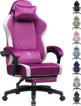 GTPLAYER - Gaming Stoel - Ergonomisch met Ademende Stof en Voetensteun - Paars