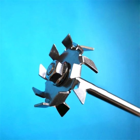 Dispersieschijf met Stang - Roerschijf Laboratorium - Mengen van Stoffen - Roestvrij Staal 304 - 15cm Schijf - Zilver — afbeelding 5