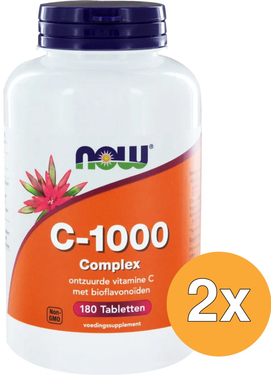 2x Now Vitamine C 1000 mg complex (180 tabletten)