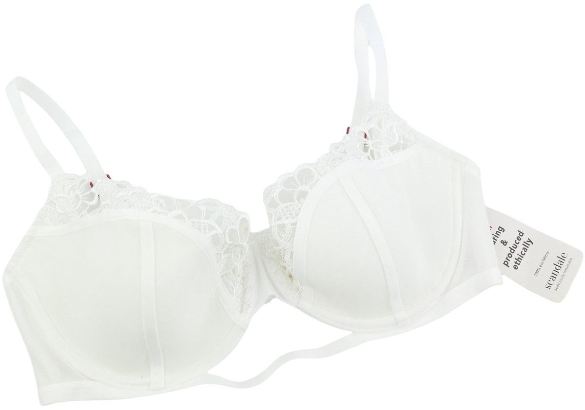 Scandale Le Balconet 1/2 Spacer Sublieme ongeverfde dames BH witte guipureveters - EU 85C