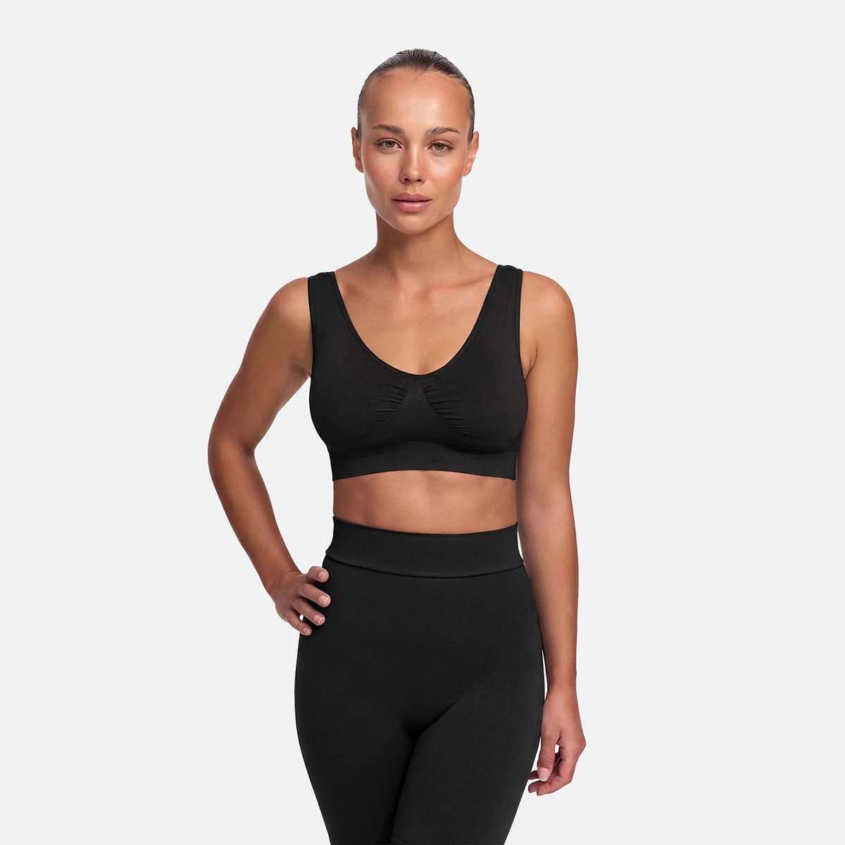 cfab - Comfortabele bh - Zwart - 3XL - BH Zonder Beugel Voorgevormd - Ondergoed - Naadlos