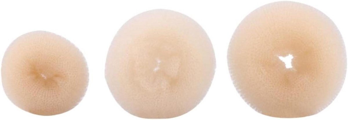 Haar Knoot Maker - Haar Broodje - Kapsel Maken - Zonder Haar te Beschadigen - 3 Stuks - Beige
