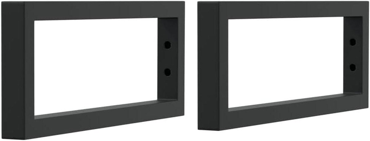Wandbeugels Wasbak - Steunen Plank - Planken Monteren - Robuust Staal - 40x15x3 cm - Zwart