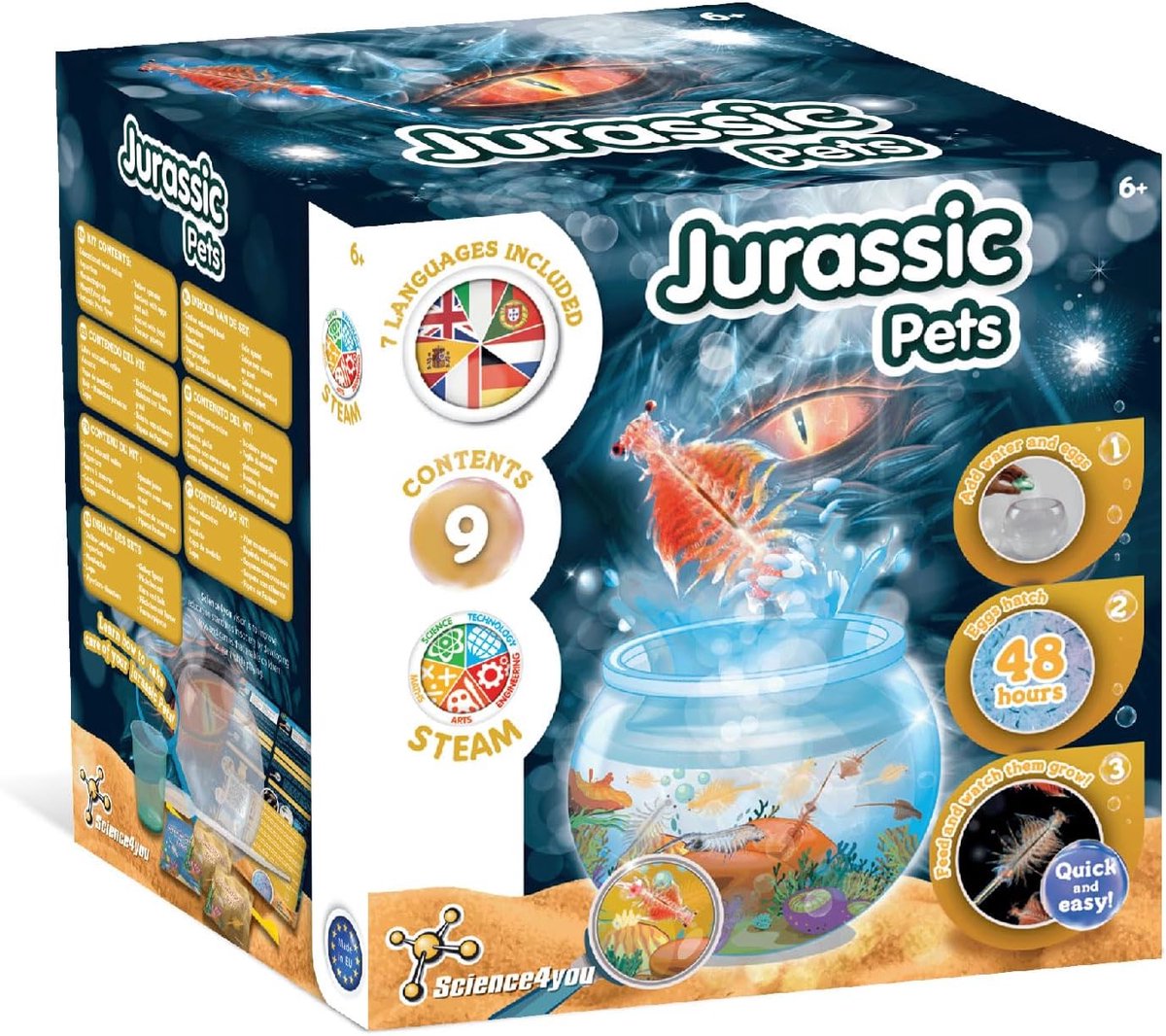Science4you Jurassische huisdieren - oertijdkreeften kweekset voor kinderen met Artemia zoutkreeft, familie van de Triops