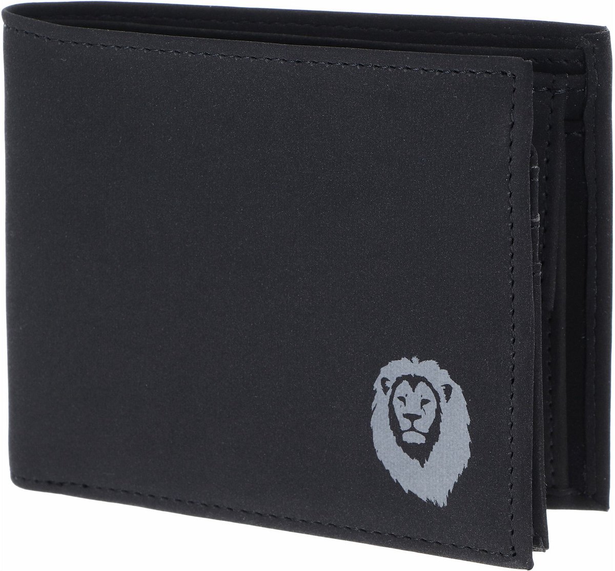 oxmox portemonnee New Cryptan RFID Protect Querscheinbörse Freedom Lion Print Grey Black zwart