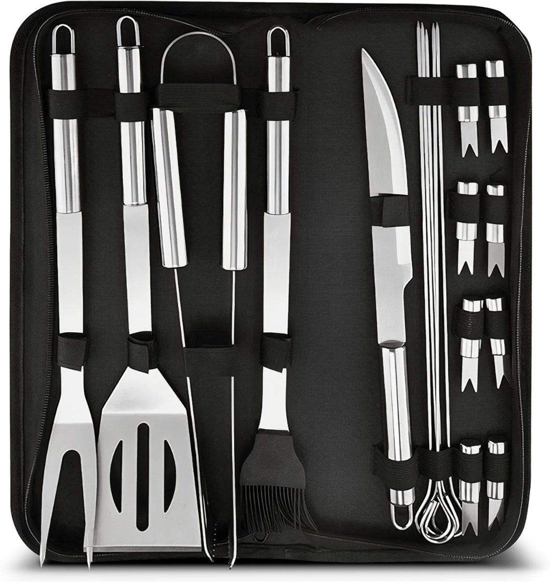 TIM® Bbq Gereedschap - Bbq Accesoires - Bbq tang - Zwart/Zilver - 40cm x 17cm x 5cm