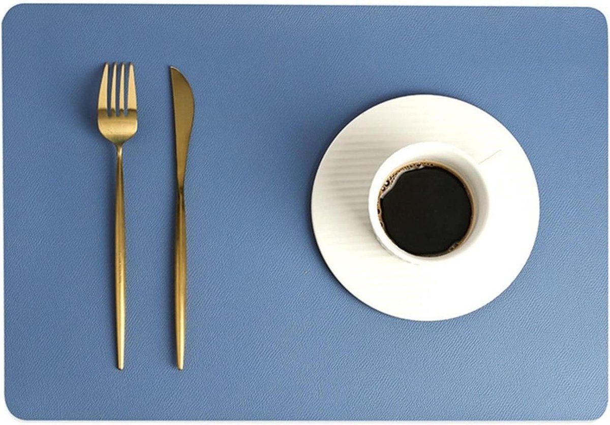 Placemat set - Tafelmatten - Tafelbescherming - Onderhoudsvriendelijk - 43 x 30 cm - Blauw