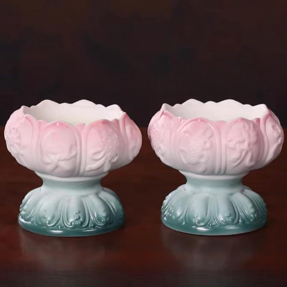 2PC Keramiek Kandelaar Ornament, 7.5cm 3 inch, Acht Gunstige Tekenen Huishoudelijke Kandelaar