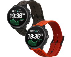 kwmobile 2x horlogebandjes geschikt voor Suunto Race 2/RUN/Race S /Suunto vertical/ 9Peak / 5Peak bandje - Smartwatch bandjes van TPU - Activity tracker horloge band in zwart / grijs / rood