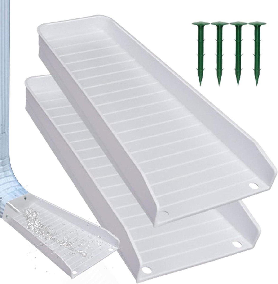 Goot Verlenger - Waterafvoer Blok - Huis Beschermen - Weerbestendig PP Materiaal - 2 Stuks - Wit