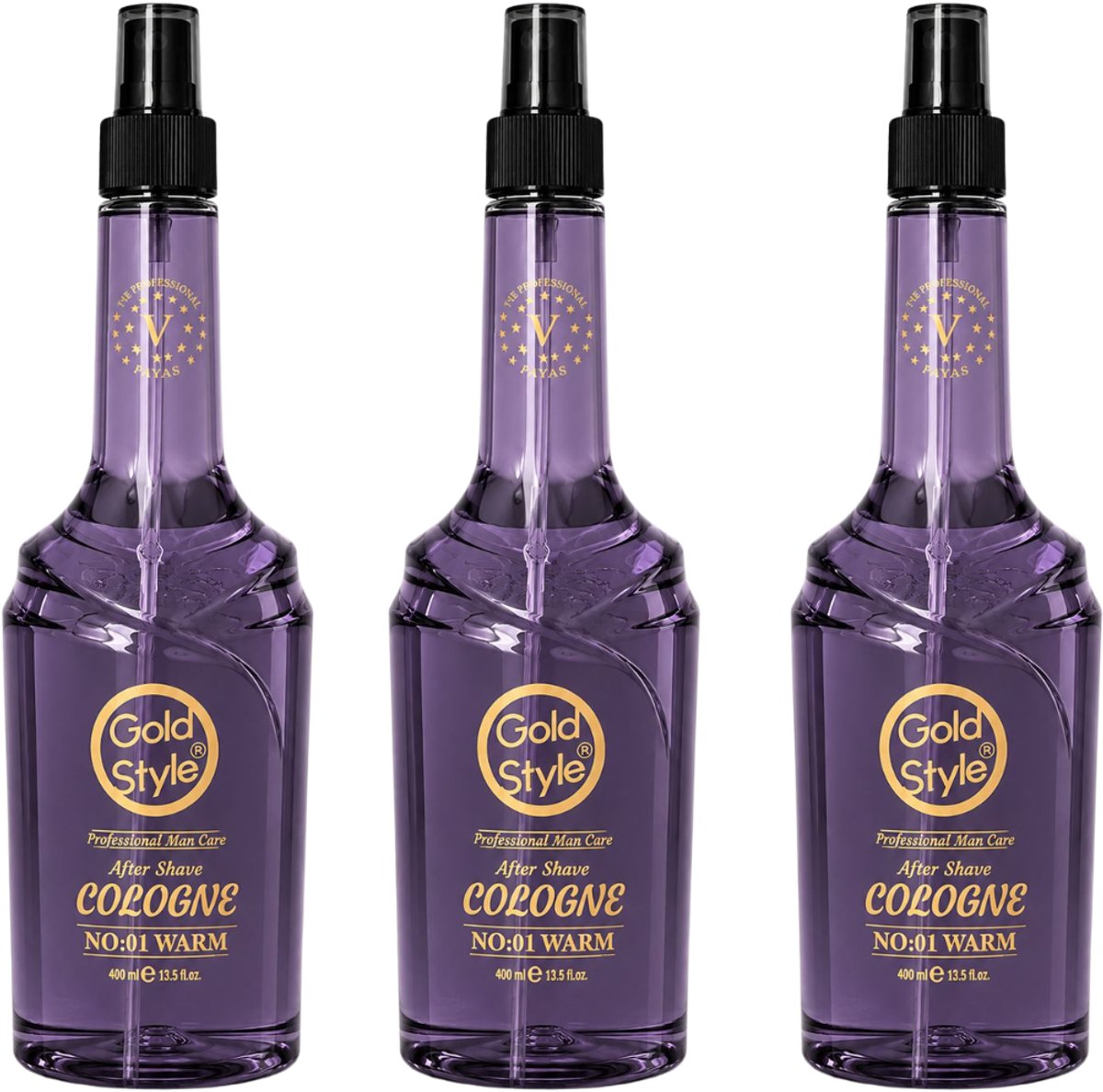 Gold Style After Shave Cologne 01 – 3 Stuks x 1200 ml – Verkoelende en Verzorgende Aftershave voor Mannen