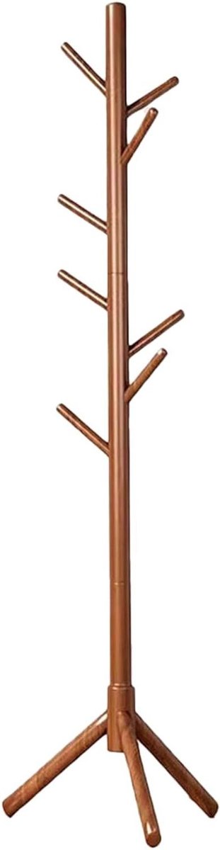 Houten Kapstok - Jassenboom - Organiseer Je Ruimte - 8 Stevige Haken - 172 cm Hoog - Zwart