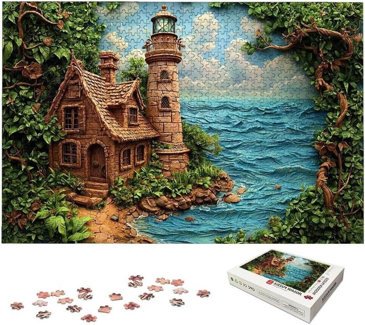 Houten Puzzel - Landschap Puzzel - Ontspanning Thuis - Met Geschenkdoos - 3000 Stukjes - Meerkleurig