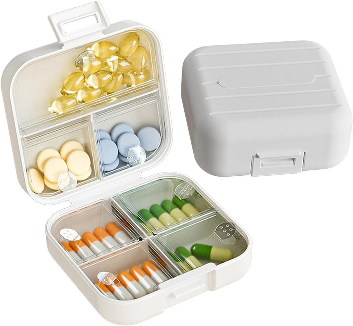Wekelijkse pillendoos met 7 compartimenten, luchtdichte en vochtbestendige organizer voor vitamines, supplementen en medicijnen tijdens reizen