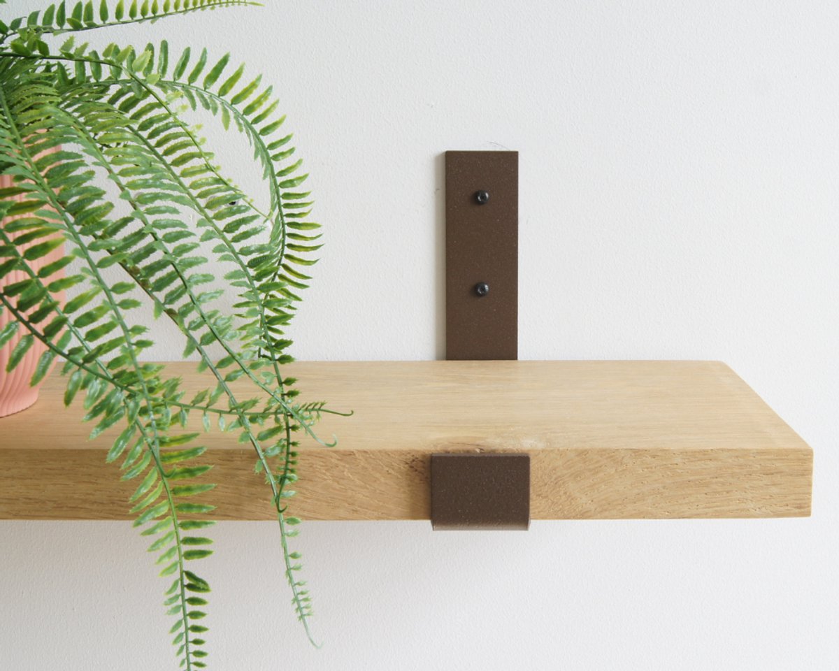 STERKSTAEL Odin Industriële Plankdrager Solid Chocolate - Stalen Wandplank Steun - Voor plank van 20 cm - Kleur Donkerbruin - Inclusief Bevestigingsmateriaal - Poedercoating - Wandsteun - 1 stuk