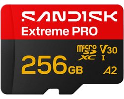 SanDisk microSDXC Extreme PRO 256GB (UHS-I, R250MB/s / W170MB/s, 5K, 4K UHD) + Ad