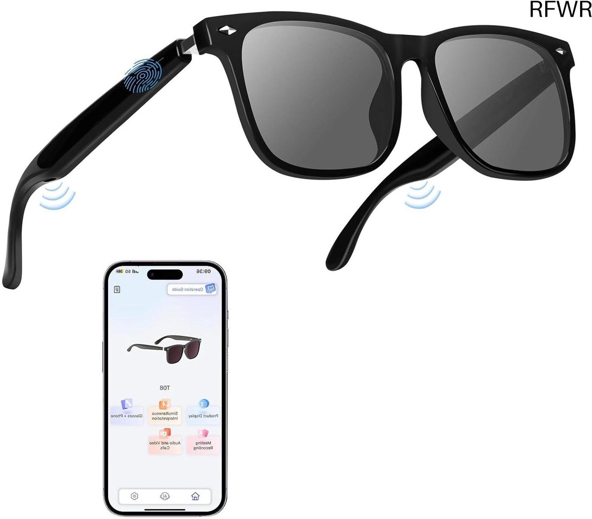 Slimme AI Bluetooth-bril met luidsprekers en realtime vertaling voor mannen en vrouwen