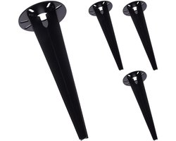 Grondanker voor tuinlamp - set van 4 - 30 cm - zwart