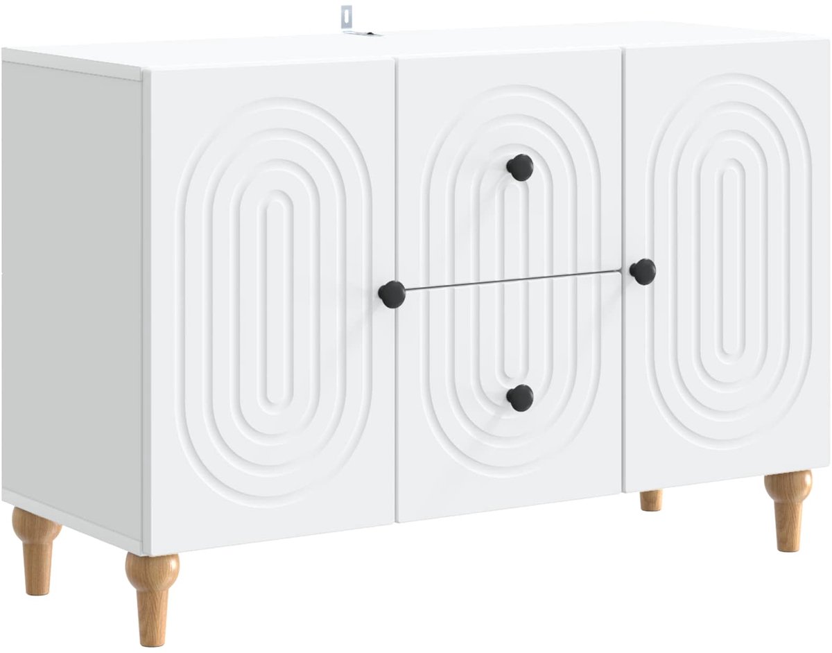 vidaXL - TV - Kast - met - lade - Wit - 89 - x - 34,5 - x - 60 - cm - Bewerkt - hout